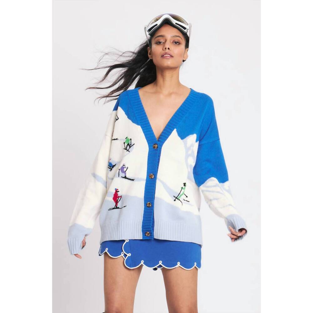 NEW RACHEL ANTONOFF ski slope cardigan in bluebird day
